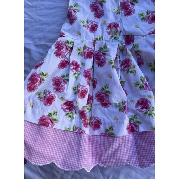 Vintage Blueberi Boulevard Girls Sz 12 Months Floral Dress Pink Red Rose - Picture 12 of 16